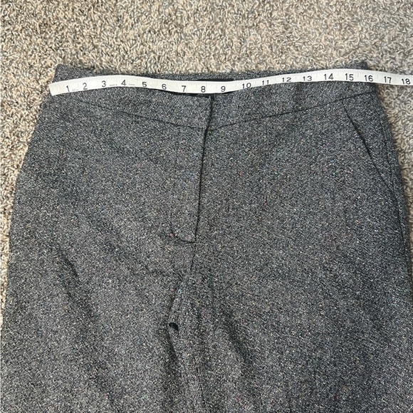 Talbots Gray Trousers Straight Leg Style Tweed print pockets stretch  size 8 - Picture 10 of 15